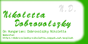 nikoletta dobrovolszky business card